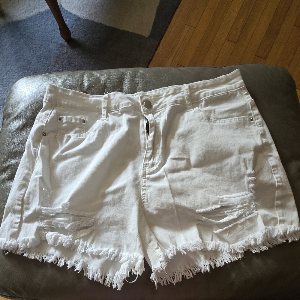 Women's Plus Size Stretchy Denim Shorts High Waisted Jean Shorts 2XL